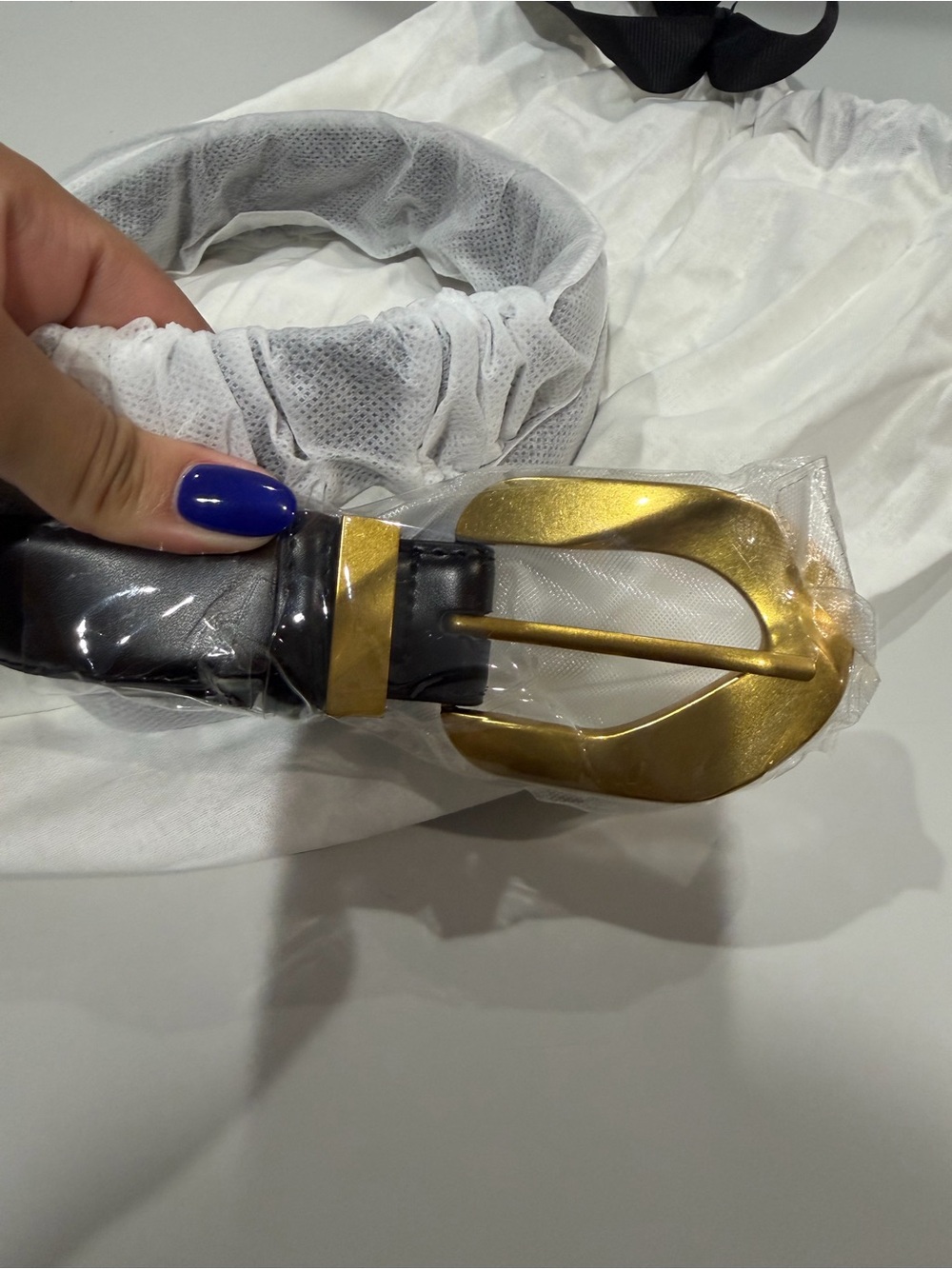 DISSH Black Belt with Sculpted Gold Buckle